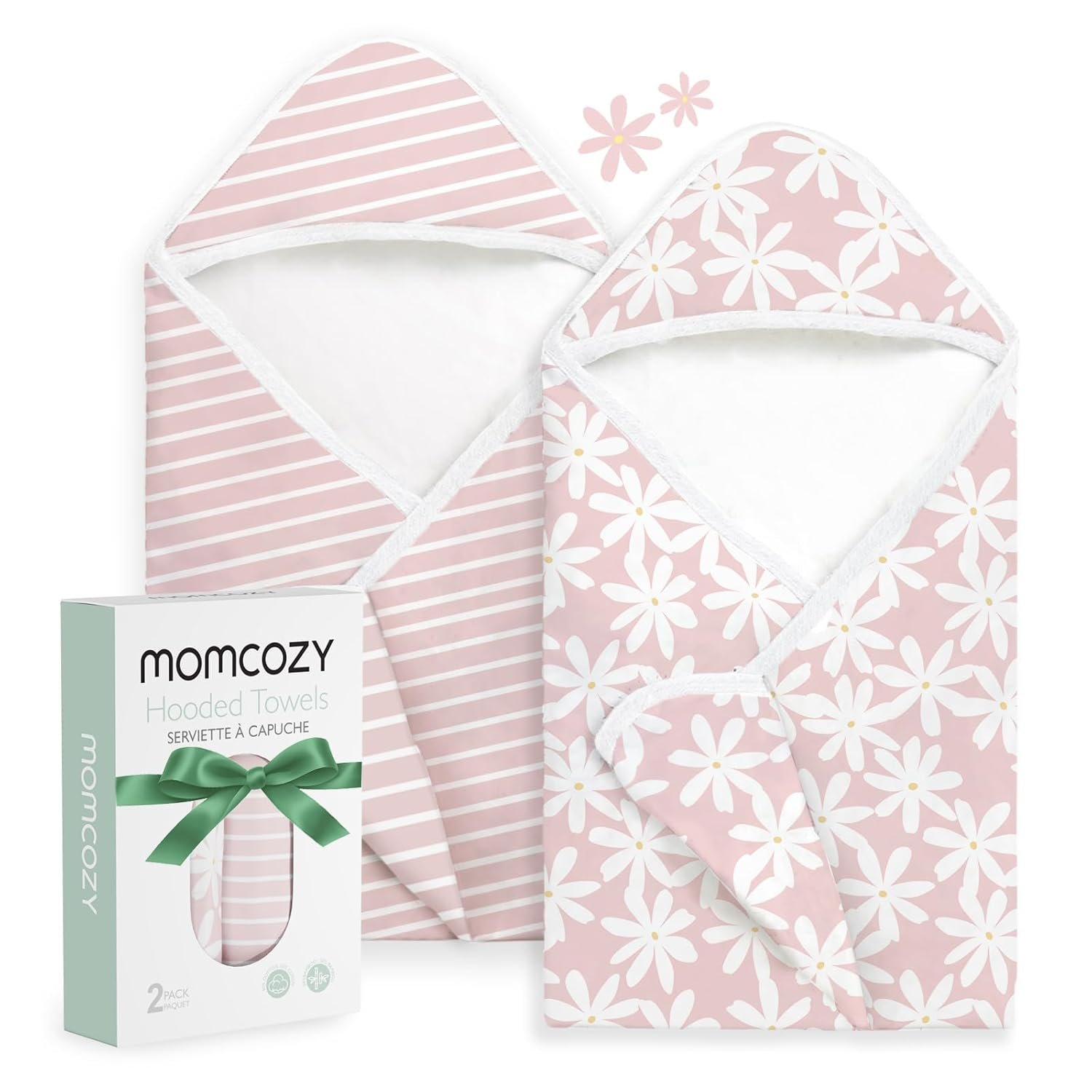Momcozy Baby Towel with Hooded – Ultra Soft & Absorbent Large Bath Towel Set for Comfort & Gentle on Baby’s Skin – Shower Gift & Bath Essential & Baby Registry Search for Newborn,Infant,Toddler,Kids