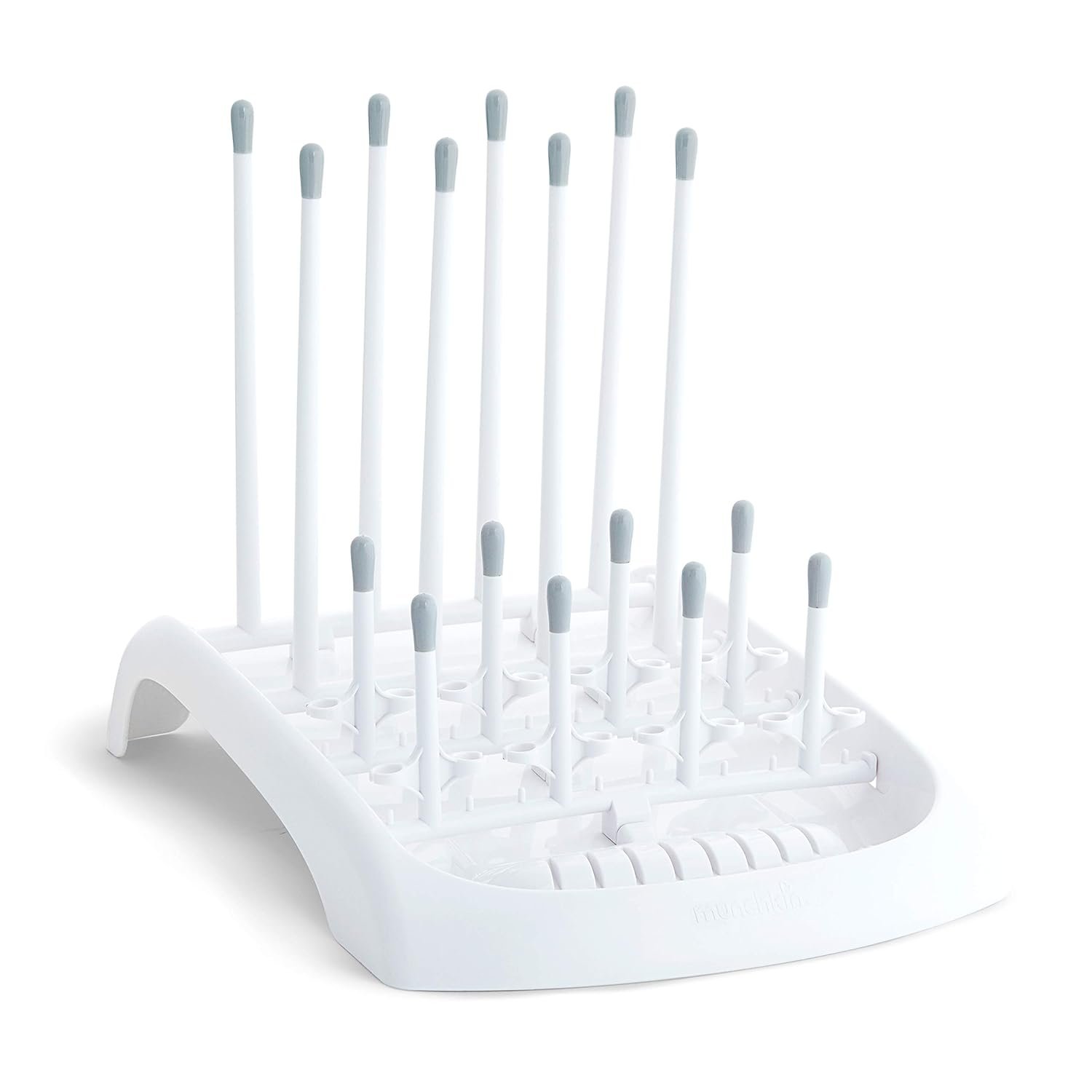 Munchkin Fold Baby Bottle Drying Rack – Compact Design Folds Flat for Easy Storage, White/Grey