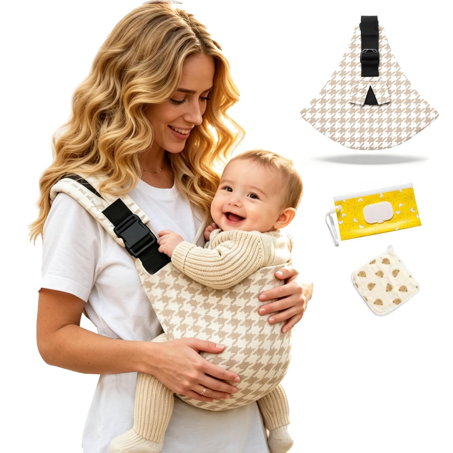 Baby Sling Carrier, Toddler Carrier, Adjustable Lightweight Breathable Cotton Single Shoulder Hip Seat for Daily Walks, Shopping, Park Visits & Family Outings, Machine Washable, Non-Slip Design