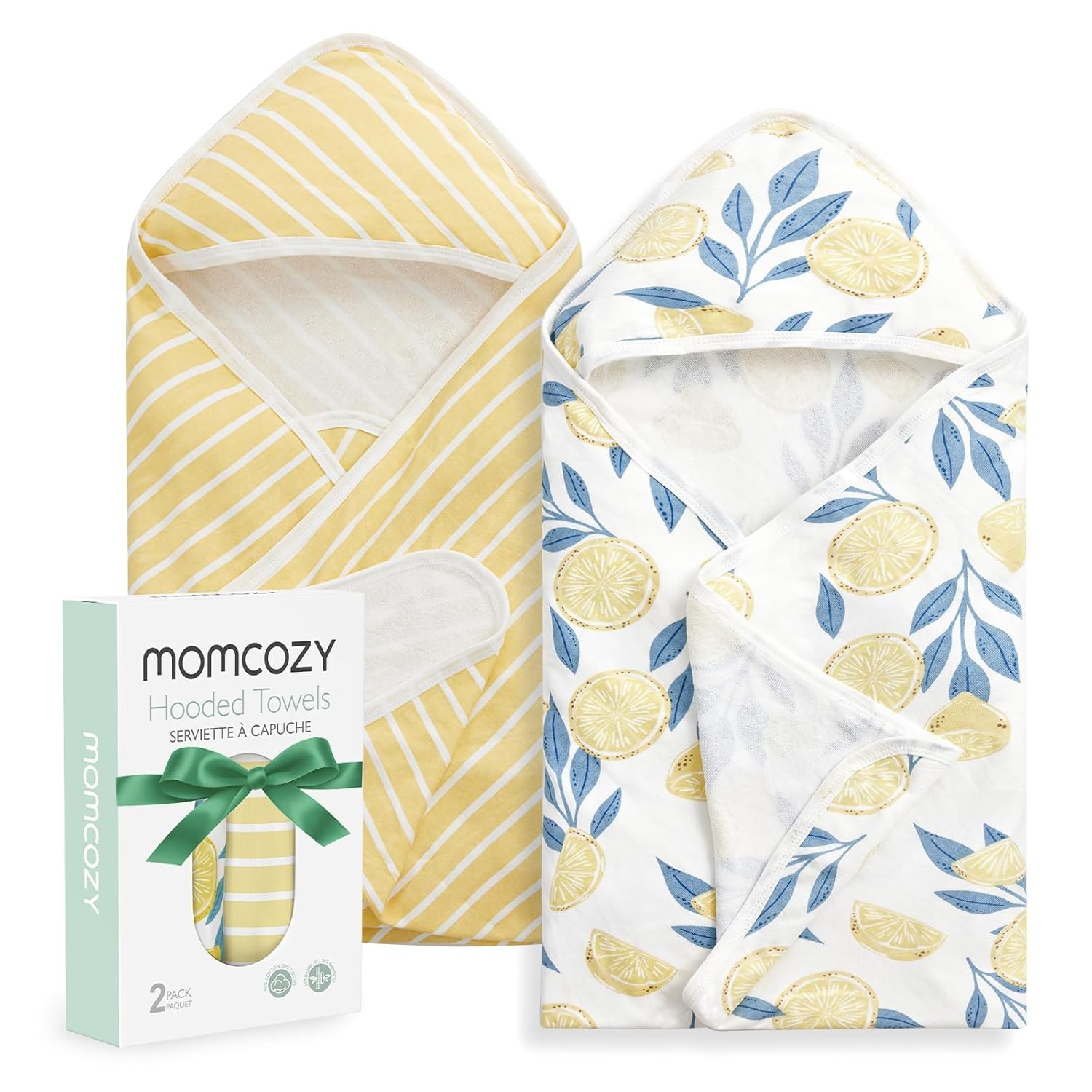 Momcozy Baby Towel with Hooded – Ultra Soft & Absorbent Large Bath Towel Set for Comfort & Gentle on Baby’s Skin – Med Thick& Durable -Shower Gift & Bath Essential for Newborn, Infant, Toddler