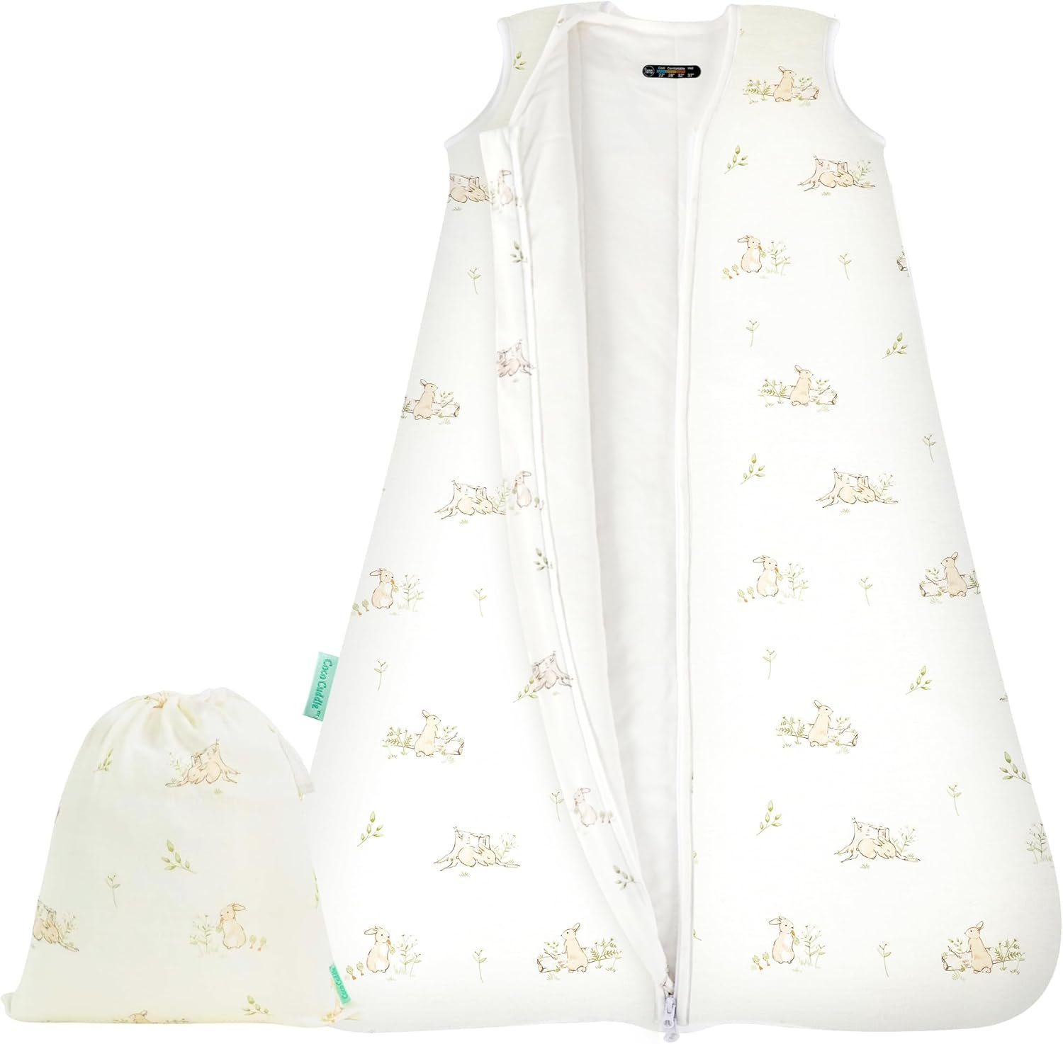 Baby Sleep Sack 0.5 TOG Summer, Lightweight Rayon Made from Bamboo Wearable Blanket with 2 Way Zipper