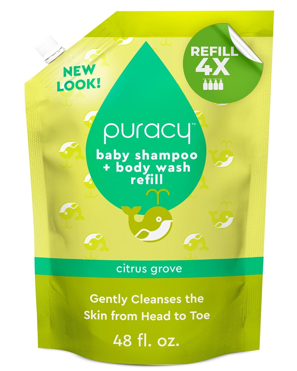 Puracy Shampoo & Body Wash for Children – Perfect Skin, Pure Ingredients – with 12 Fruit & Vegetable Extracts for Silky Smooth Skin, Gentle Citrus Grove Aromas, 98.8% from Mother Nature 48 Oz