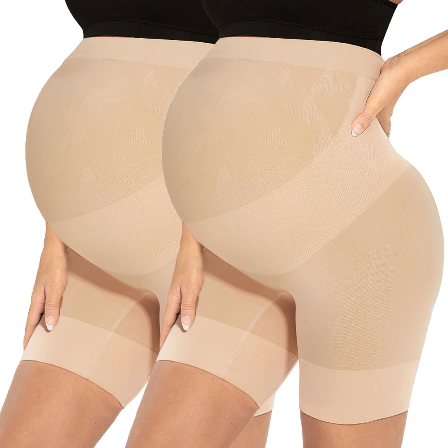 Narcissus “Bump Eazy Seamless Maternity Shapewear, All Day Comfort Mid-Thigh Belly Support Anti Chafing for Under Dresses