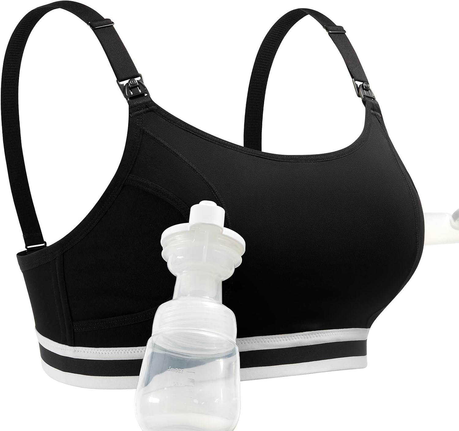 Momcozy 2-in-1 Hands Free Pumping Bra, Adjustable Breast Pump Bra with Wide Support Band for Breastfeeding Moms