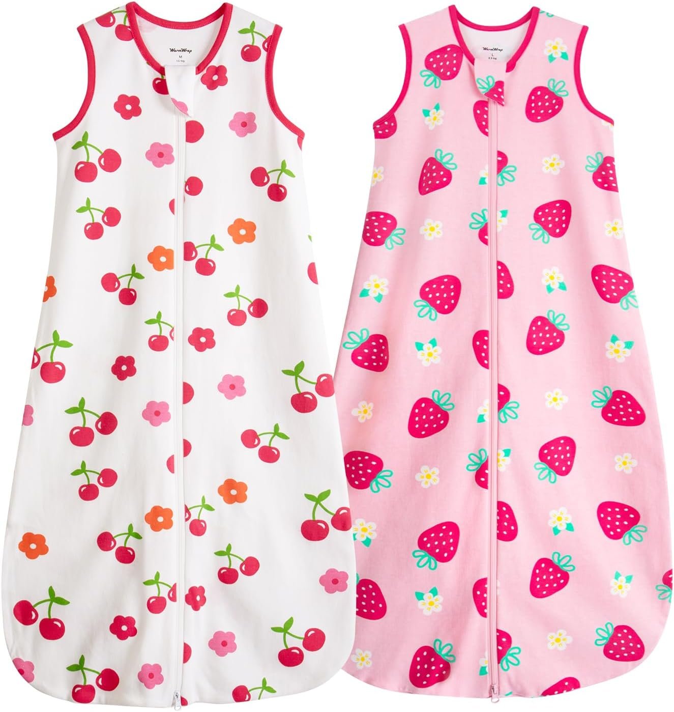 Toddler Sleep Sack 6-12 Months 1.0 Tog 100% Cotton 1t-2t Baby Sleep Sack,2 Pack Breathable Soft All Year Wearable Blanket for Toddler