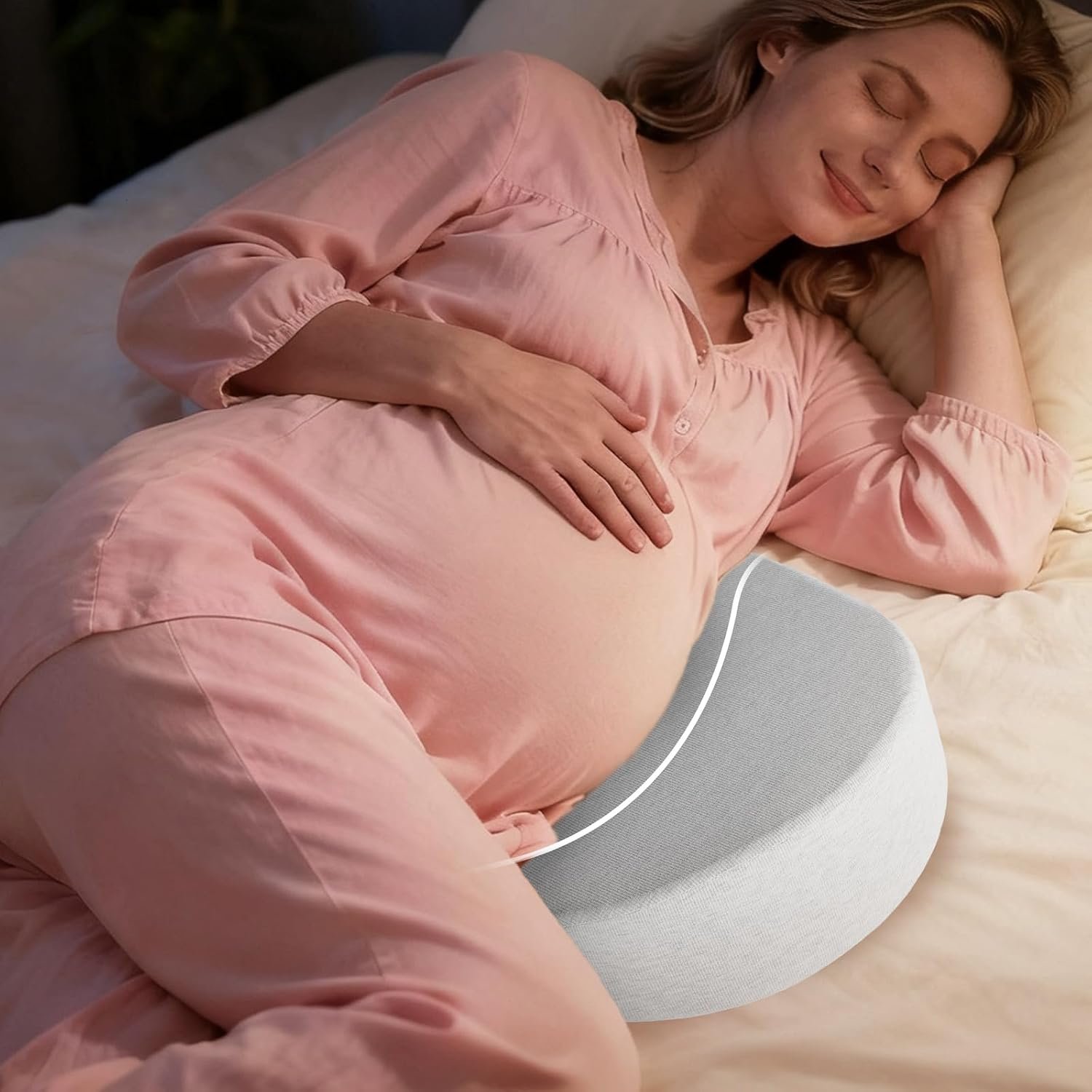 Memory Foam Wedge Pregnancy Pillow for Sleeping, Maternity Pillow for Pregnant Women, Pregnancy Wedge Support for Belly Back Legs, Small Pregnancy Pillow 15×13″, Washable Cover, Grey