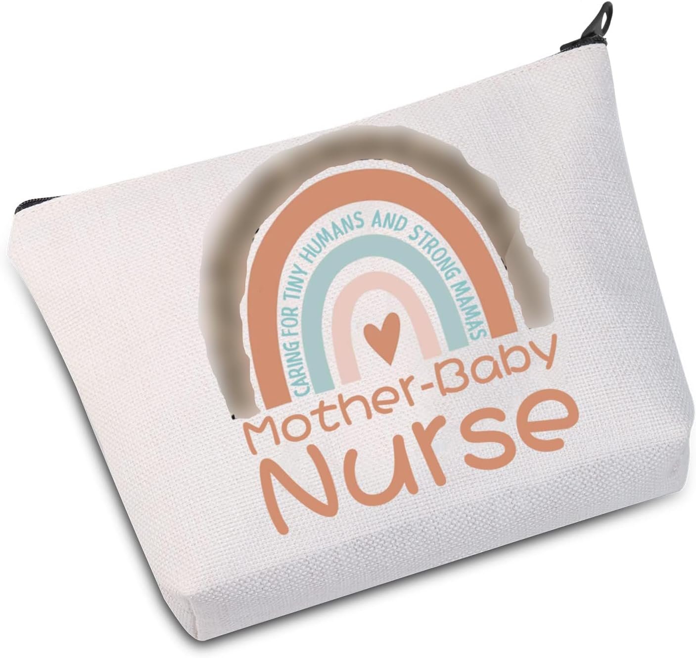 JXGZSO Mother Baby Nurse Rainbow Cosmetic Bag Caring For Tiny Humans and Strong Mamas Zipper Pouch (CARING Mother Baby Bag)