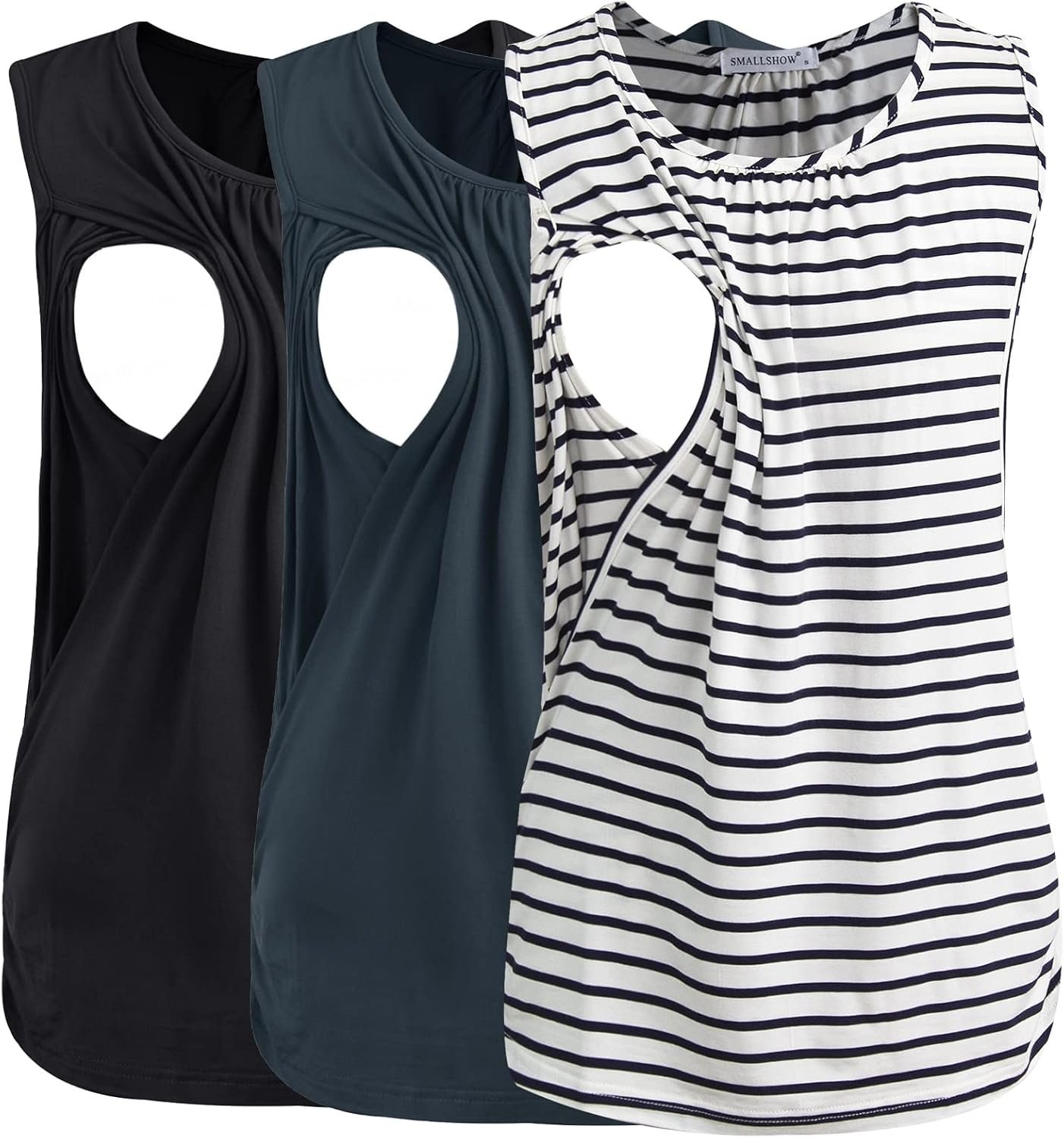 Smallshow Women’s Maternity Nursing Tank Tops Breastfeeding Clothes 3-Pack