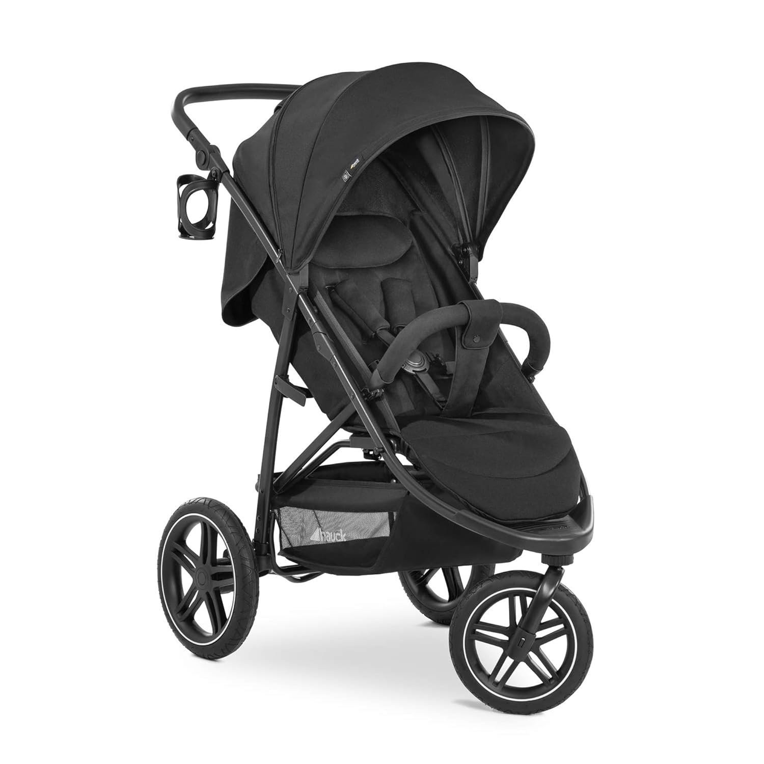 hauck Rapid 3R All-Terrain Pushchair Baby Stroller for Toddlers – 3 Rubber Wheels, UPF 50+ Canopy, Adjustable Reclining Seat & Height Handle, and Compact One-Hand Fold