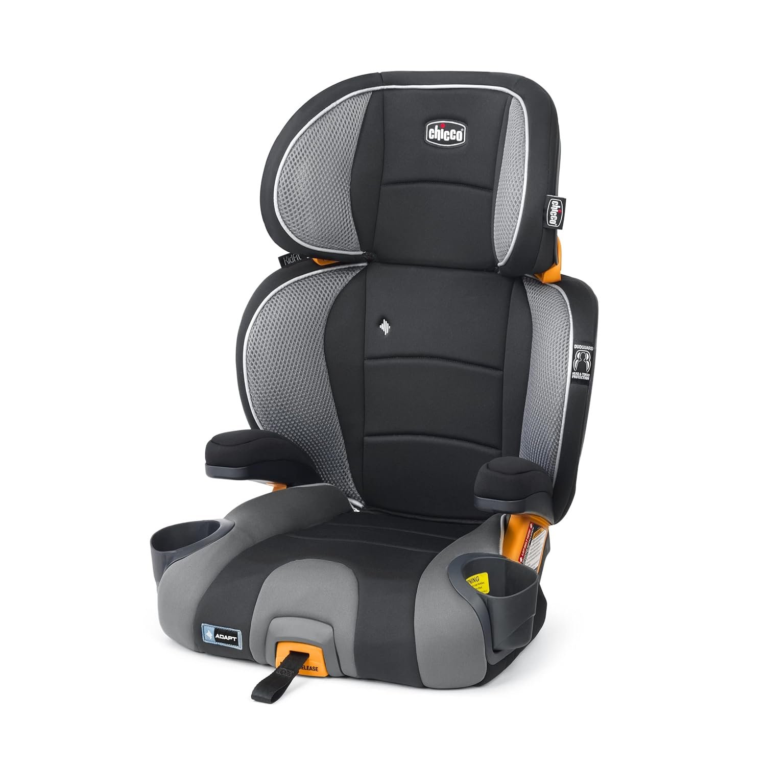 Chicco KidFit Adapt Plus 2-in-1 Belt-Positioning Booster Car Seat, Backless and High Back Booster Seat, for Children Aged 4 Years and up and 40-100 lbs., Ember/Black