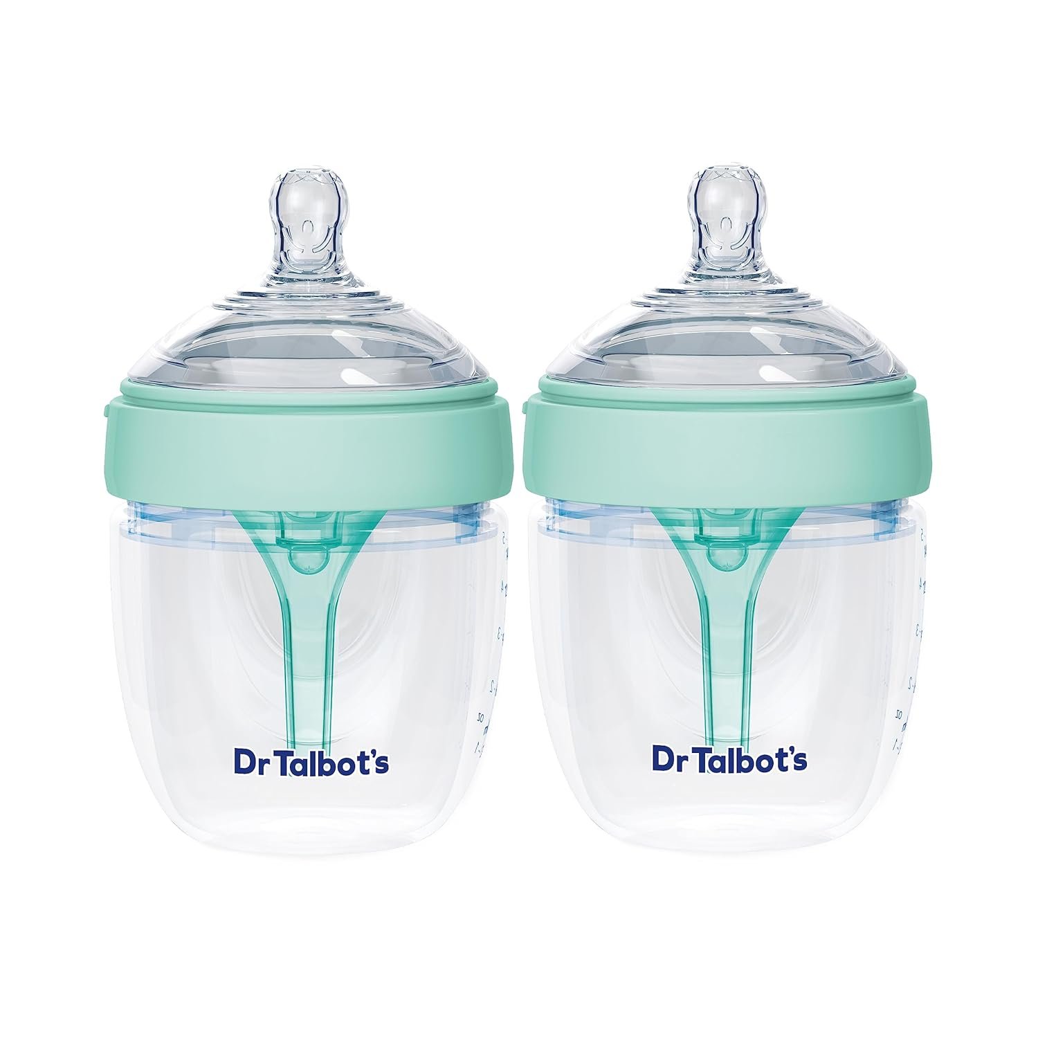 Dr. Talbot’s Silicone Anti-Colic Bottles – (2-Pack) Self-Sterilizing Baby Bottles for Newborns – 5 oz – Aqua