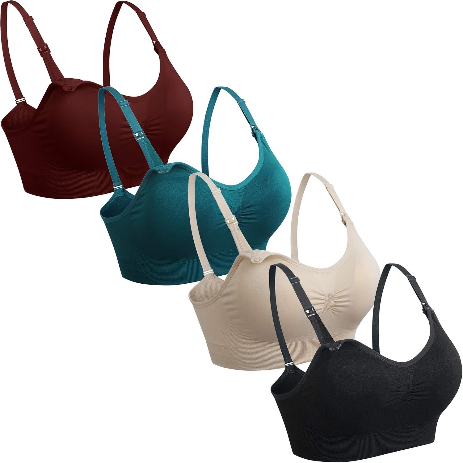 GXXGE 4Pack Nursing Bras for Breastfeeding Maternity Bra Comfort Seamless Pregnancy Sleep Bralette