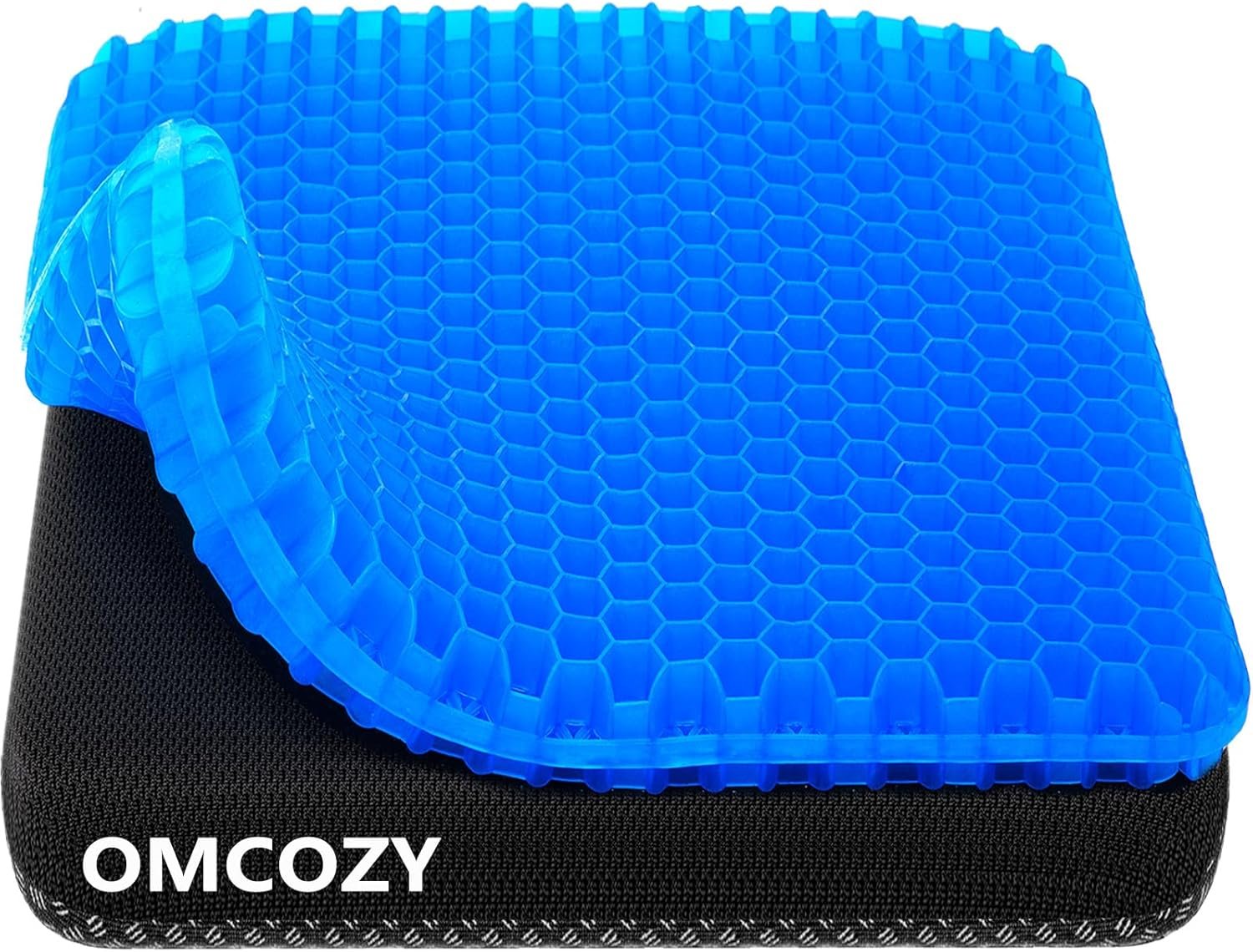 OMCOZY Gel Seat Cushion, Cooling Cushion (Super Large & Thick), Breathable Honeycomb Design Absorbs Pressure Points Seat Cushion, Gel Cushion for Office Chair, Home Car seat Cushion for Wheelchair