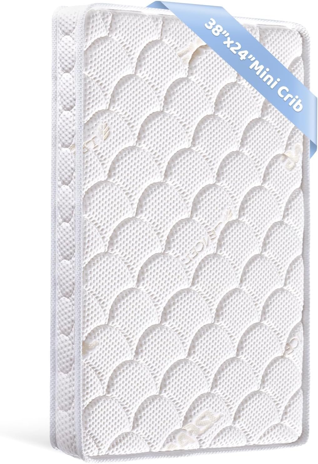 Mini Crib Mattress – 38x24x4 Inch- Dual Sided with Firm Support and Comfort Foam- Breathable, Quiet and Odorless, Fits Most Mini Cribs (Does Not Fit Playard or Standard Crib)