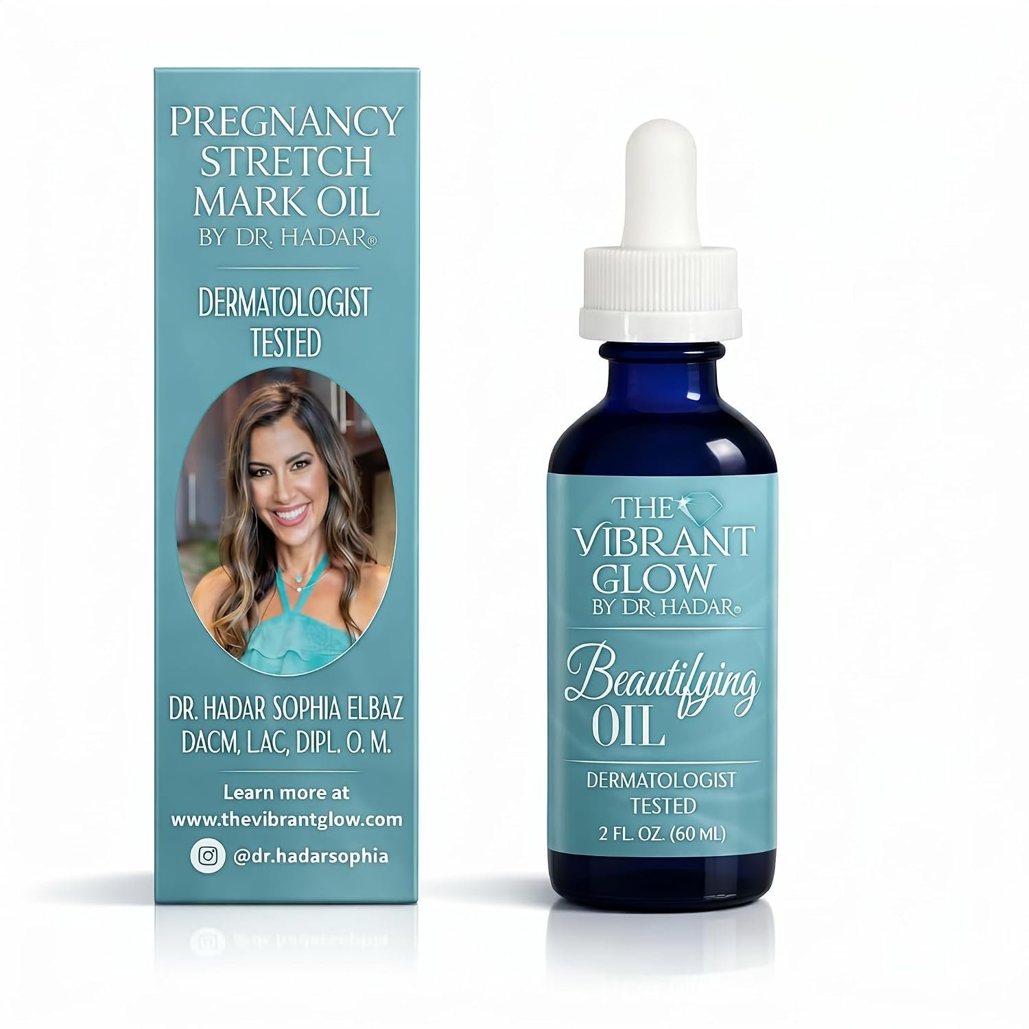 The Vibrant Glow Pregnancy Stretch Mark Oil | Deep Hydration for Stretching Skin | Formulated with Pure Blend Oil, Rosehip, Vitamin E & C and Argan-Oil | Dermatologist Tested for C-Section Scars, 2 OZ
