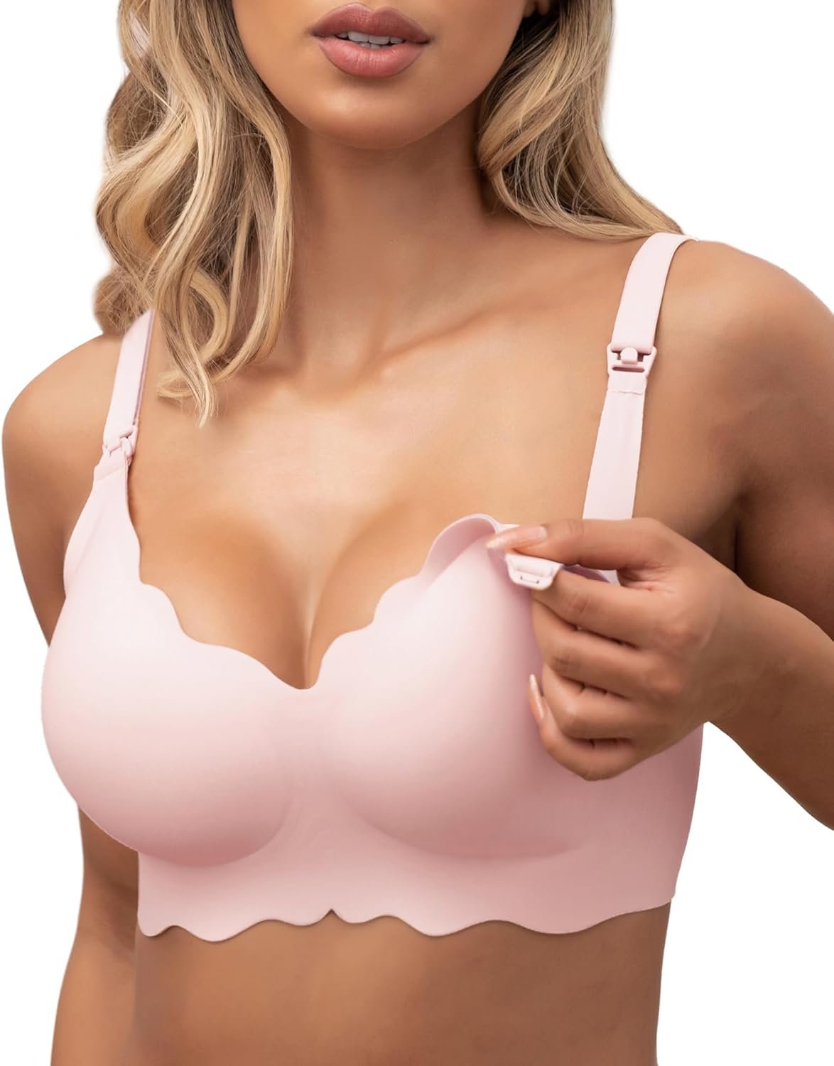 As Fairy Nursing Bras for Breastfeeding Wavy Seamless Comfort Maternity Bralette Wireless Pregnancy Sleep Bra with Support