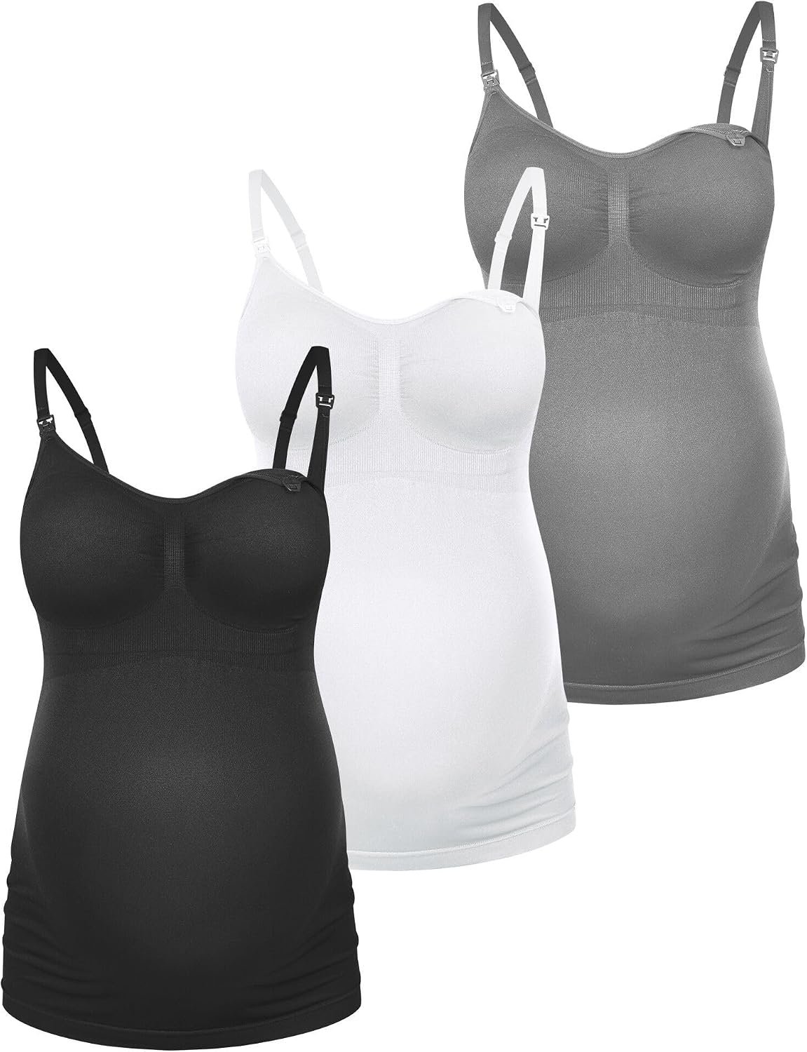 HOFISH Support Nursing Tank Tops for Breastfeeding, Comfort Stretch Maternity Camisoles