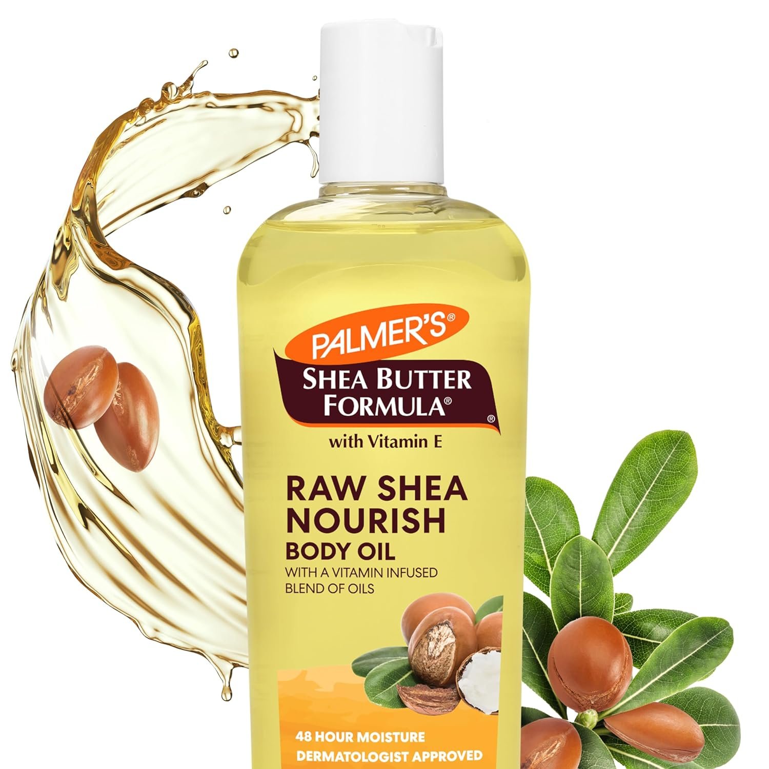 Palmer’s Shea Formula Raw Shea Body Oil with Vitamin E, Deep Body Moisturizer to Soothe & Nourish Dry, Sensitive & Eczema-Prone Skin, 8.5 oz