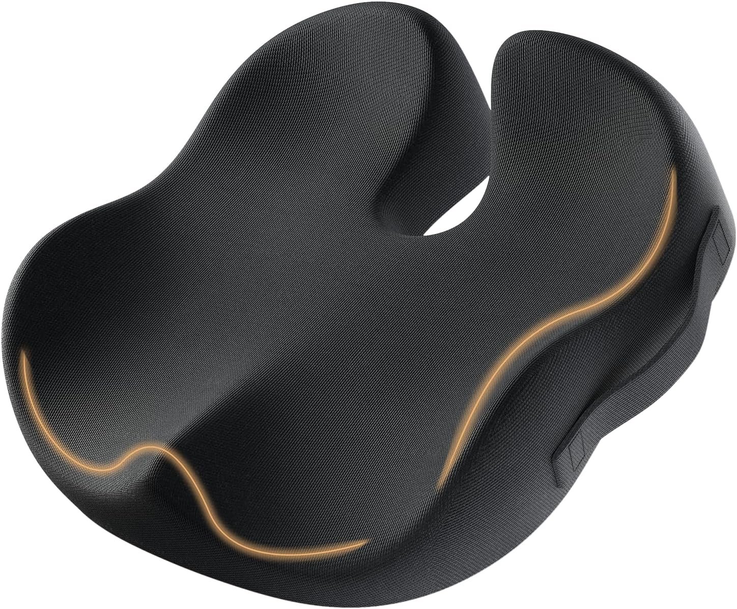 ProtoArc Seat Cushion, Office Chair Cushion for Sciatica, Coccyx Cushion, Ergonomic Memory Foam Seat Cushion for Car, Home, Pressure Relief Pad for Hip, Tailbone, All Day Comfort – Black