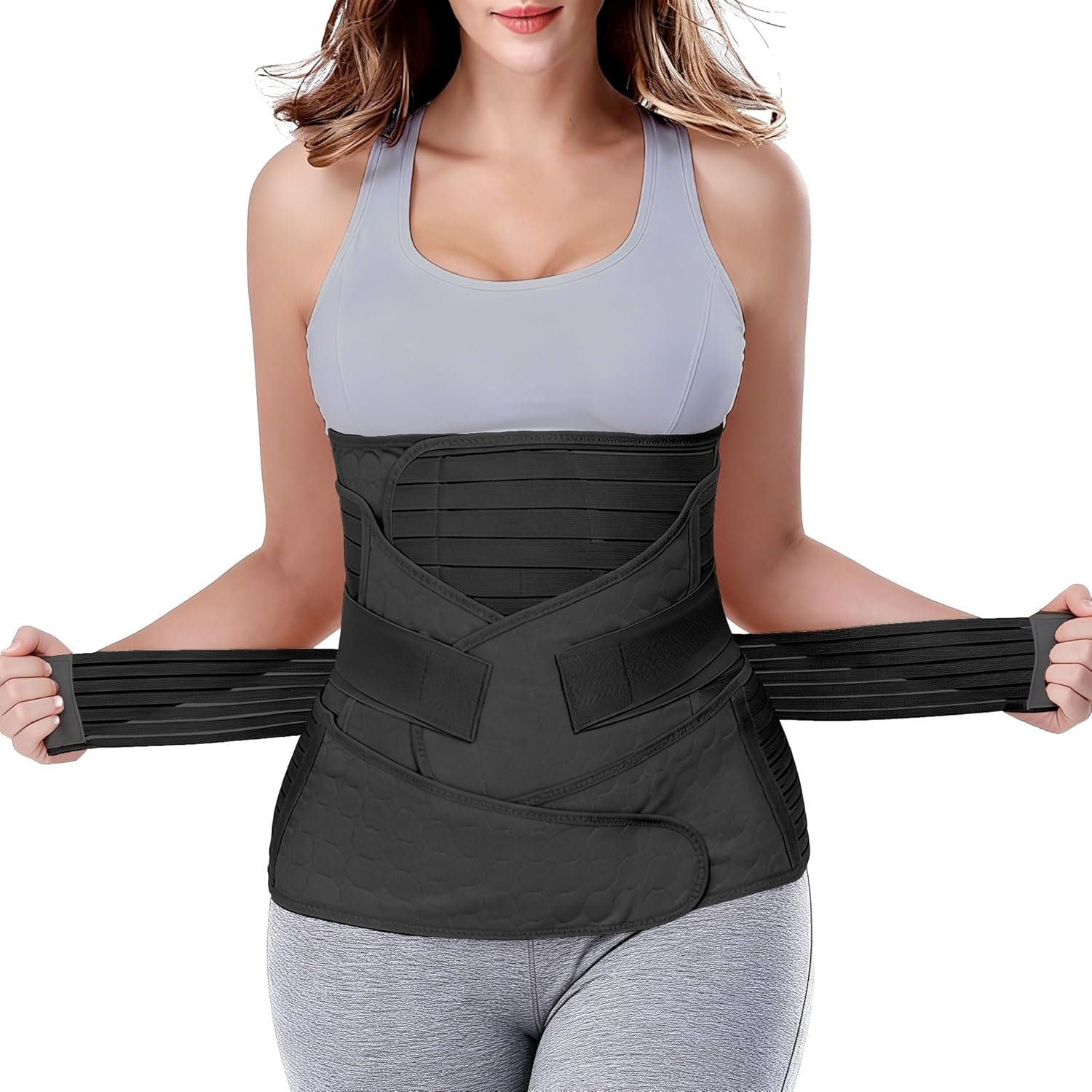 3 in 1 Postpartum Belly Band – Postpartum Belly Support Recovery Wrap, After Birth Brace, Slimming Girdles, Body Shaper Waist Shapewear, Post Surgery Pregnancy Belly Support Band (S/M, Black)