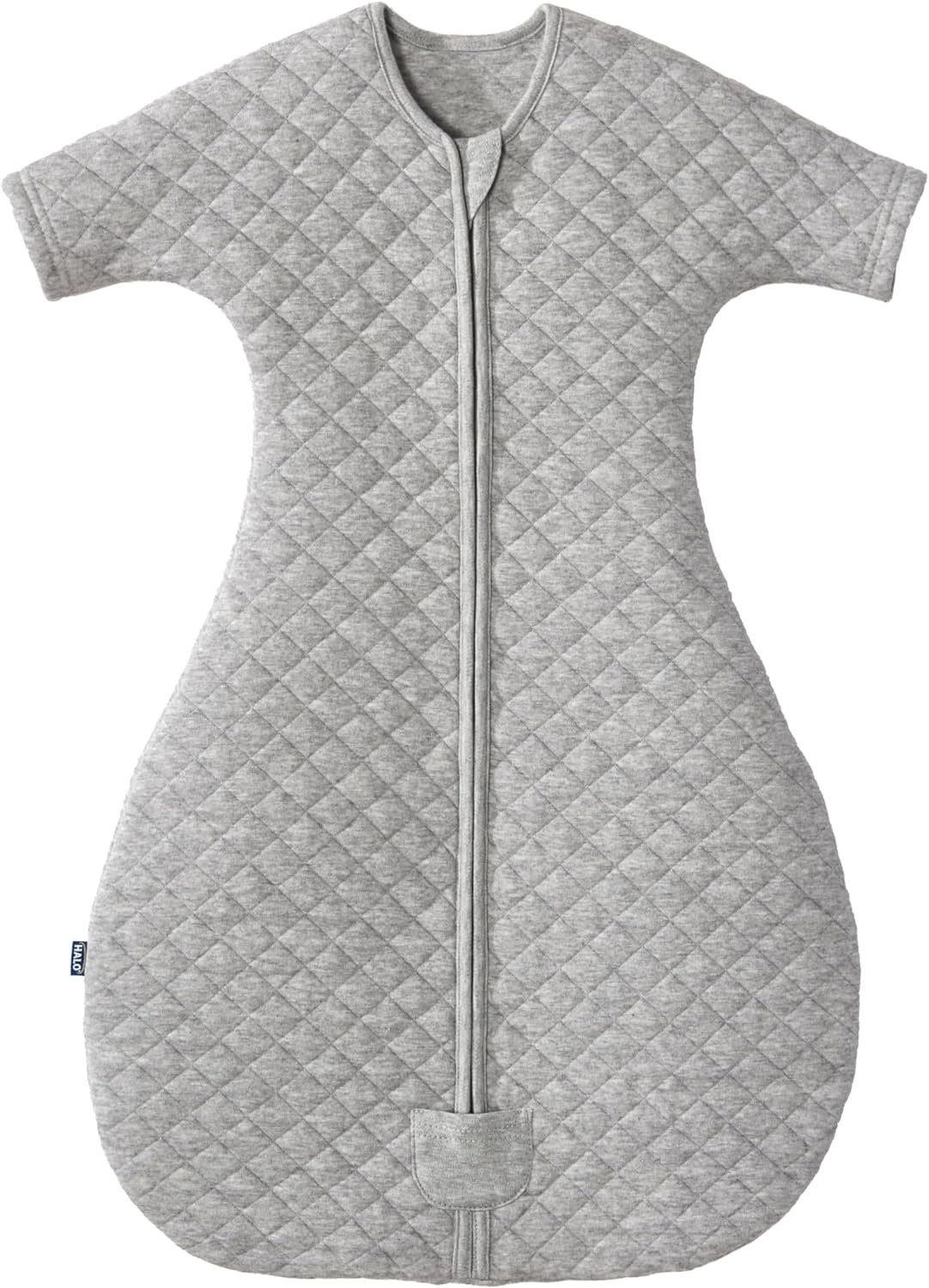 HALO Easy Transition SleepSack, Baby Sleep Sack Wearable Blanket, 100% Cotton, Soft & Breathable, 1.0 TOG, Helps Transition from Swaddle for Infants, Heather Grey, Small