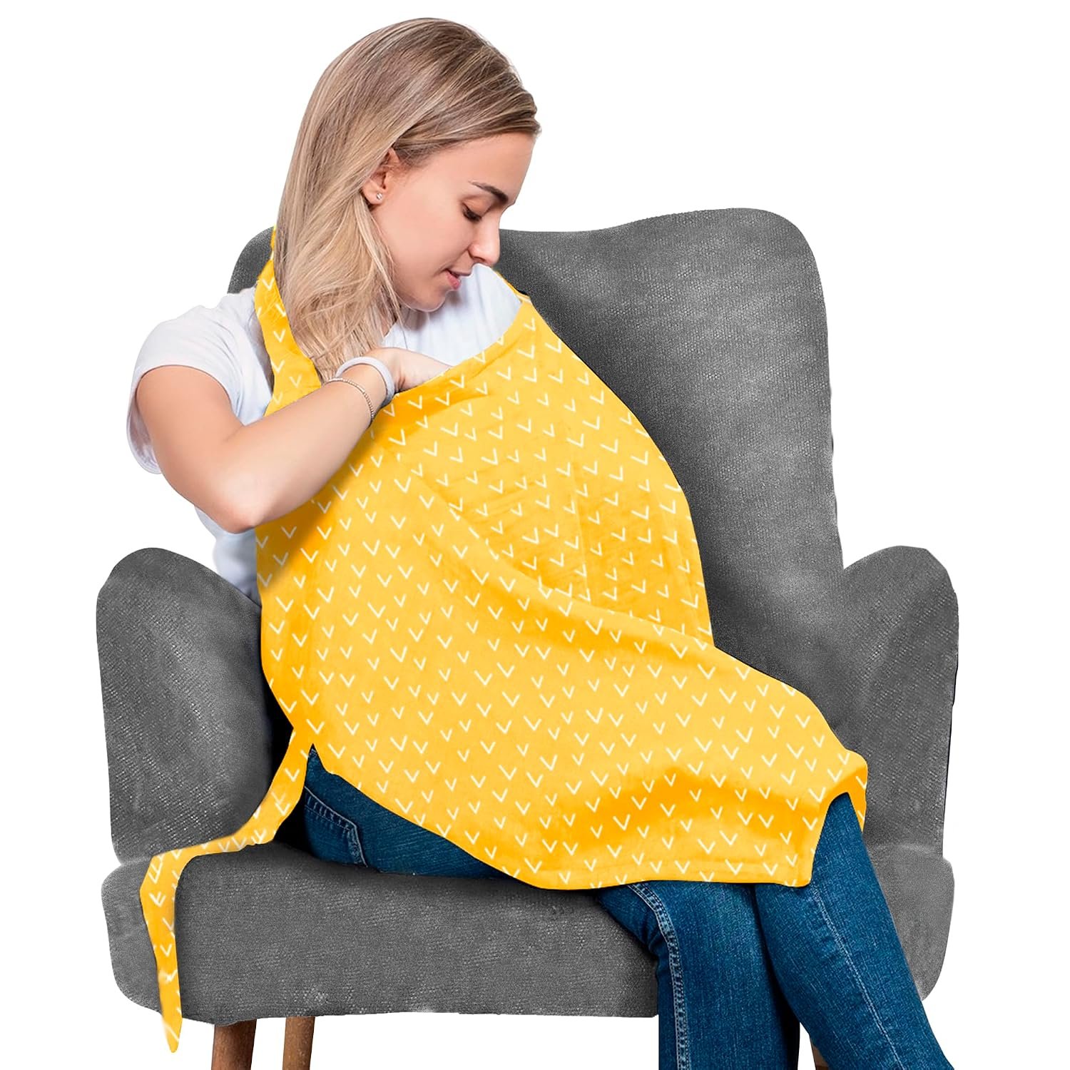 San Francisco Baby Nursing Cover, Breathable 360° Nursing Cover Up, Privacy Breastfeeding Blanket – Luxury Yellow