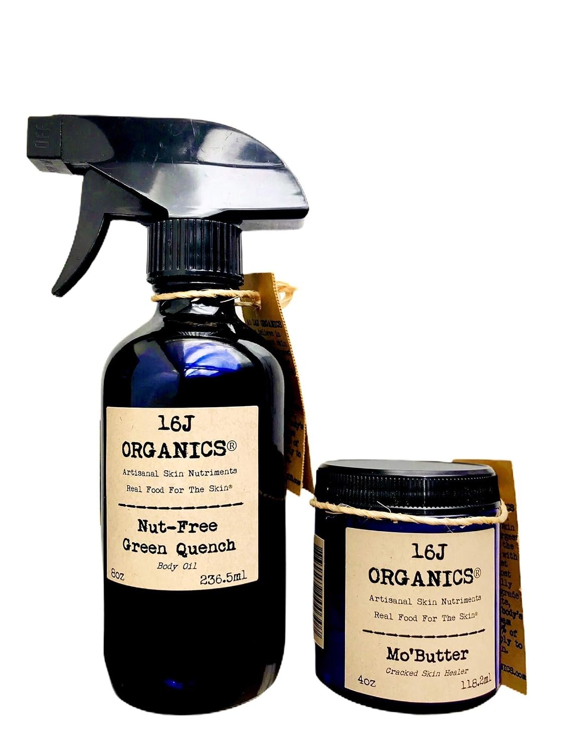 16J Organics Nut-Free Body Oil & Body Butter – Gift Set – Organic 100% Natural – Spa Quality Skin Care Treatment That Feeds & Moisturizes Your Skin With All Food Grade Ingredients