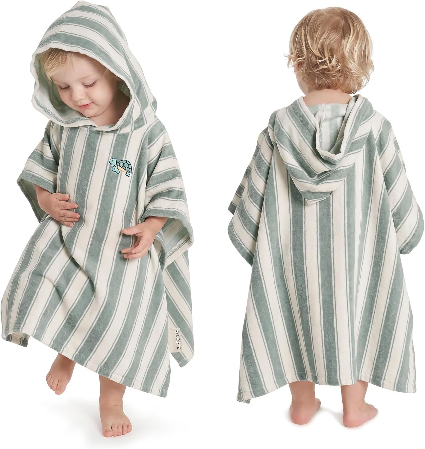 ZICOTO Stylish Hooded Beach Towel for Kids – Extra Soft and Fast Drying Poncho for Toddlers 0-3 Years is Made of Premium Cotton – Perfect Baby Cover Up for Beach Days or Pool and Bath Time Adventures