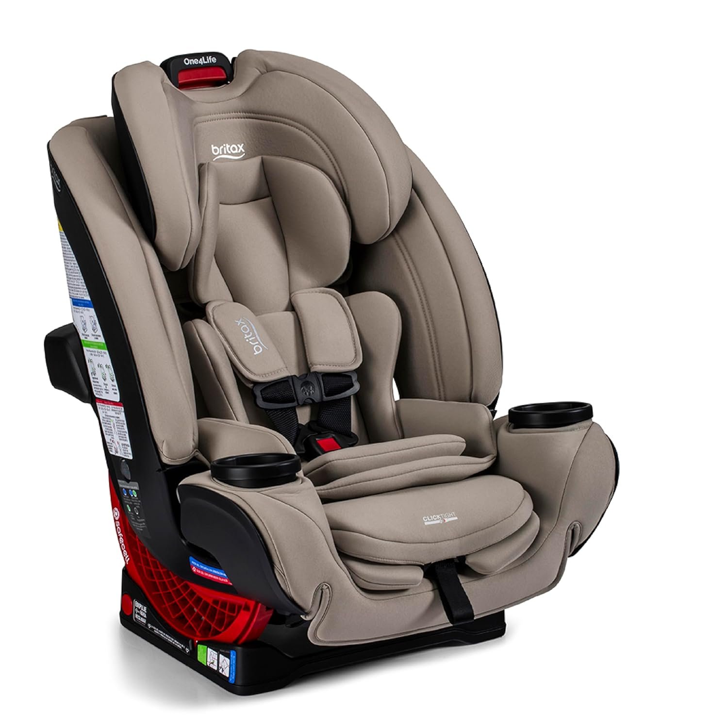 Britax One4Life All-in-One Car Seat, Up to 10 Years of Use, Rear Facing, Forward Facing, & Booster Modes, Extended Rear-Facing, ClickTight Installation & Breathable SafeWash Fabrics — Teak