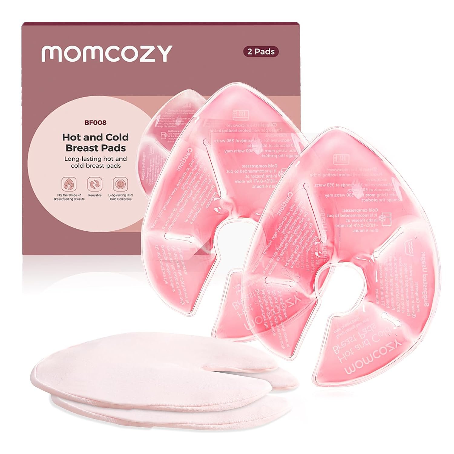 Momcozy Larger Breast Therapy Packs,Breastfeeding Essentials,Postpartum 2PK | Hot and Cold Breast Pads with 2 Soft Covers, Postpartum Recovery